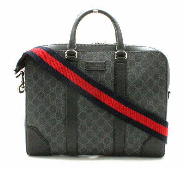 31720570 Gucci GG Supreme 2way Business Briefcase Black