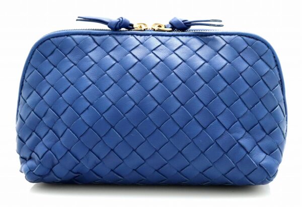 31720797 Bottega Veneta Intrecciato Pouch Accessory Case Pouch Lambskin Blue