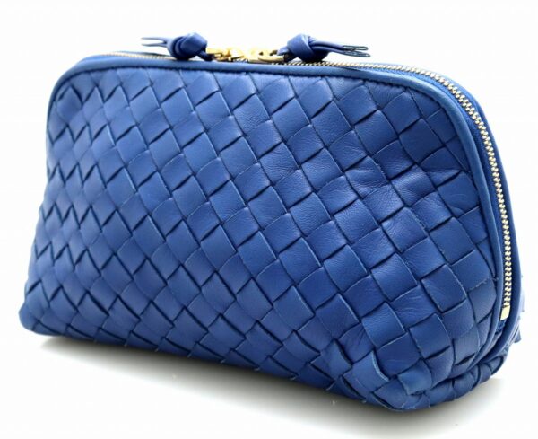 31720797 1 Bottega Veneta Intrecciato Pouch Accessory Case Pouch Lambskin Blue