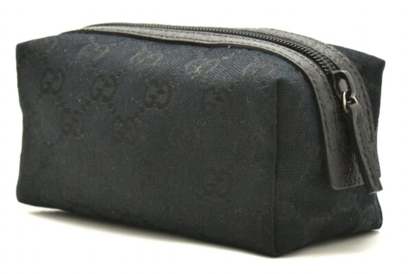 31720841 1 Gucci GG Leather Cosmetic Pouch Black