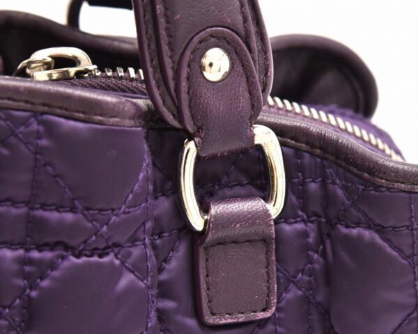 31721318 6 Christian Dior Lady Dior Cannage Charm Handbag Nylon Leather Purple