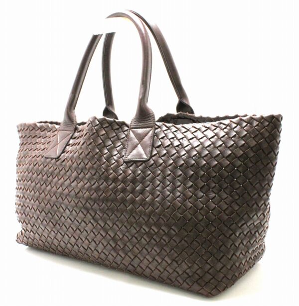 31721587 1 Bottega Veneta Intrecciato Cabas MM Tote Bag Leather Brown