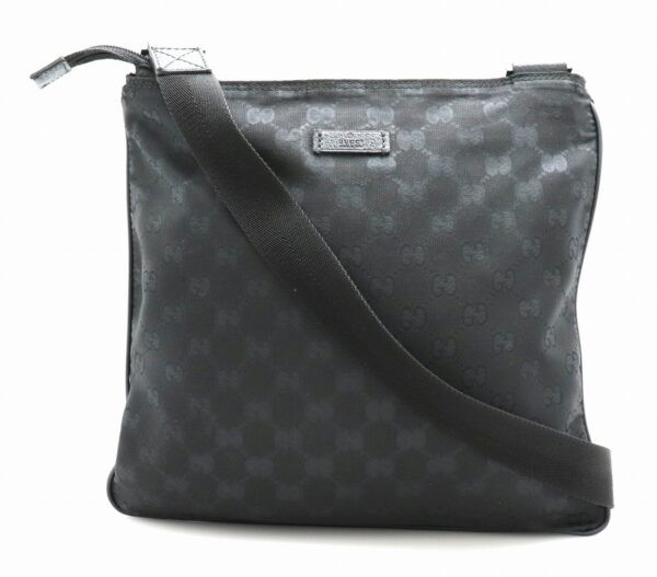 31721768 Gucci GG Leather Shoulder Bag Black