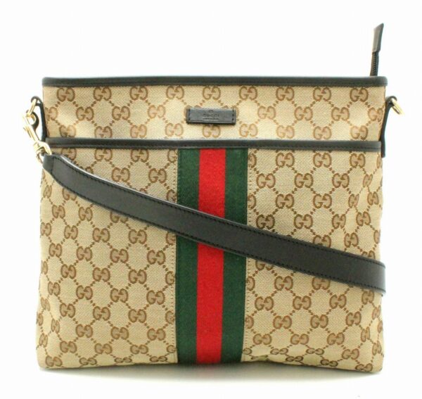 31721994 Gucci GG Webbing Line Crossbody Shoulder Bag Khaki