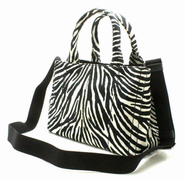 31730115 1 Prada Canapa 2way Tote Bag Zebra White Black