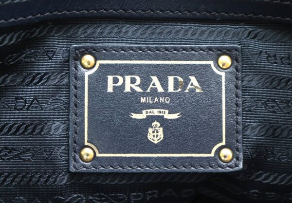 31730215 8 Prada 2way Tote Bag Leather Navy Blue