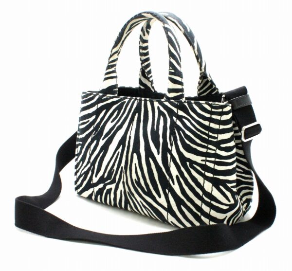 31731719 1 Prada Mini Canapa 2way Tote Bag Zebra Black White