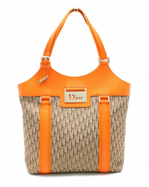 31731736 Christian Dior Diorissimo Tote Bag Leather Orange Beige