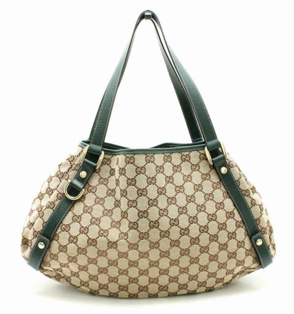 31731793 Gucci GG Leather Shoulder Tote Bag Khaki