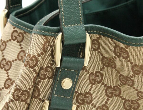 31731793 6 Gucci GG Leather Shoulder Tote Bag Khaki