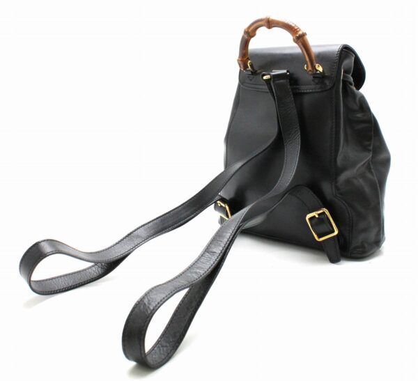 31731874 1 Gucci Bamboo Leather Rucksack Backpack Black