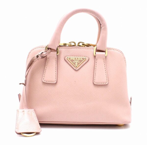 31731922 Prada Saffiano Lux 2way Shoulder Bag Leather Pink