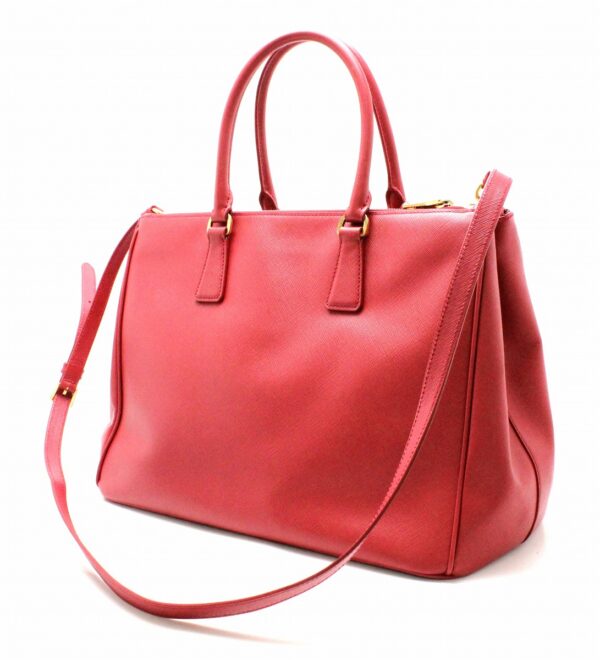 31731930 1 Prada Saffiano Galleria 2way Shoulder Bag Leather Red