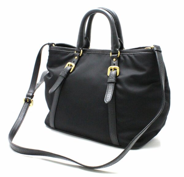 31732128 1 Prada 2way Shoulder Bag Nylon Leather Black