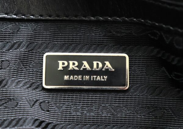 31732306 8 Prada Tessuto Shoulder Tote Bag Nylon Leather Black Silver