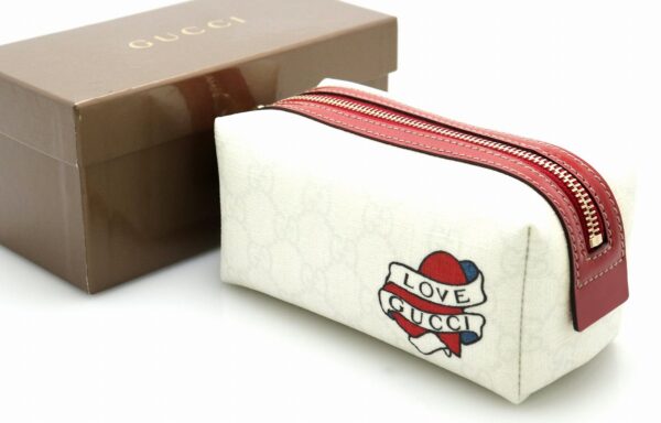 31732376 6 Gucci GG Plus Heart Tattoo Cosmetic Pouch White