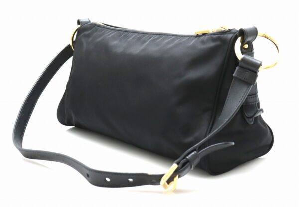 31740186 1 Prada Nylon 2way Shoulder Bag Leather Black