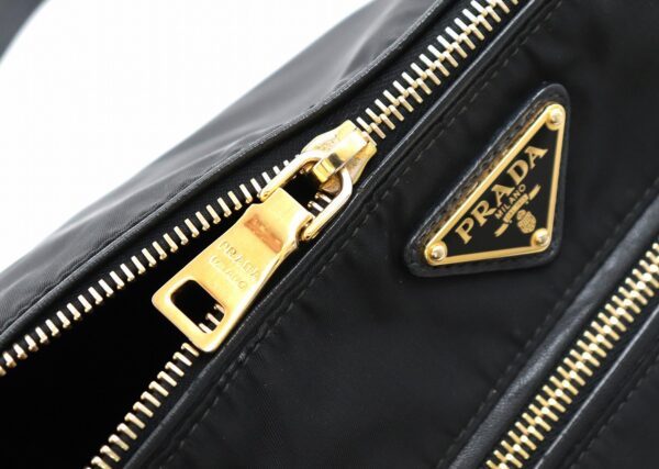 31740186 5 Prada Nylon 2way Shoulder Bag Leather Black