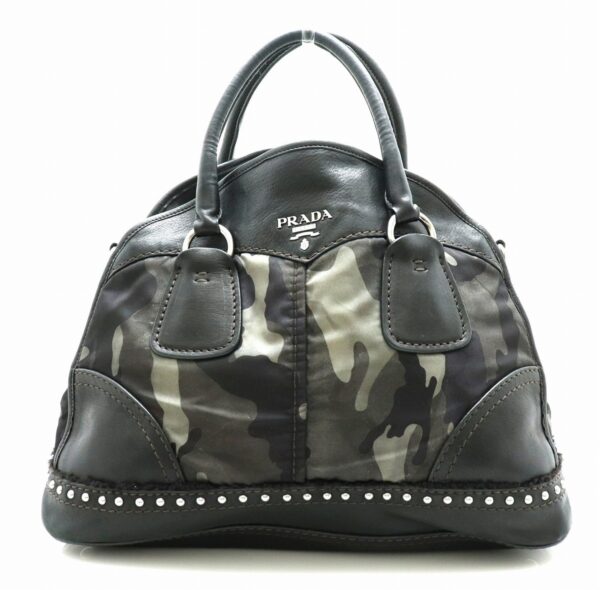 31740188 Prada Bag Nylon Camouflage Leather Green Black