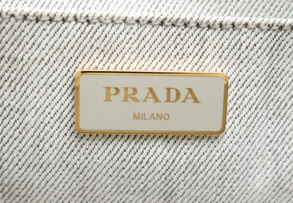 31740262 8 Prada Canapa 2way Tote Bag Denim Canvas Gray