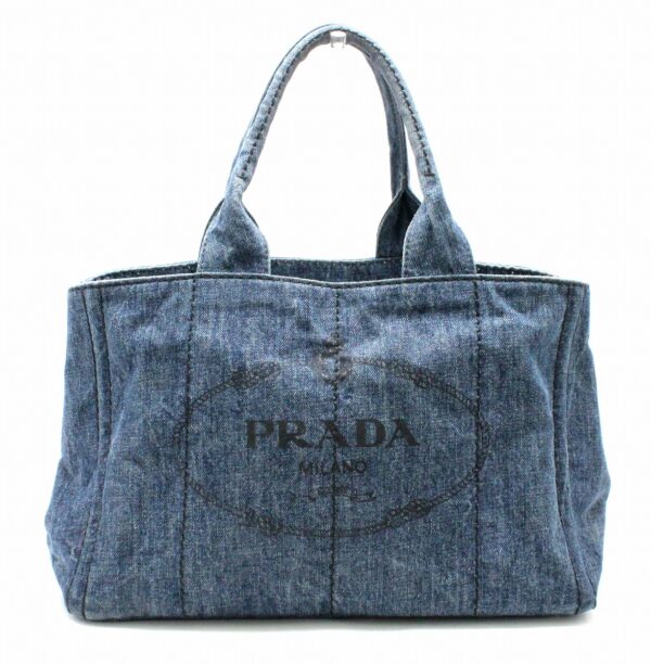 31740369 Prada Canapa Tote Bag Denim Blue