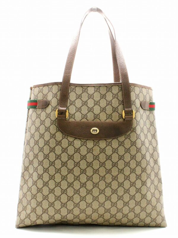 31740420 Gucci Gucci Sherry Line Shoulder Tote Bag Khaki