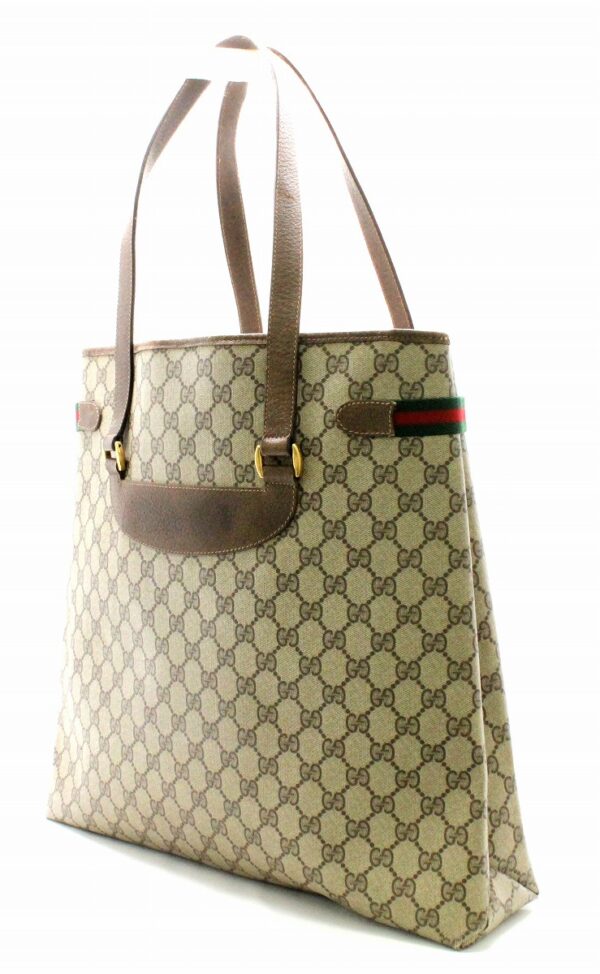 31740420 1 Gucci Gucci Sherry Line Shoulder Tote Bag Khaki