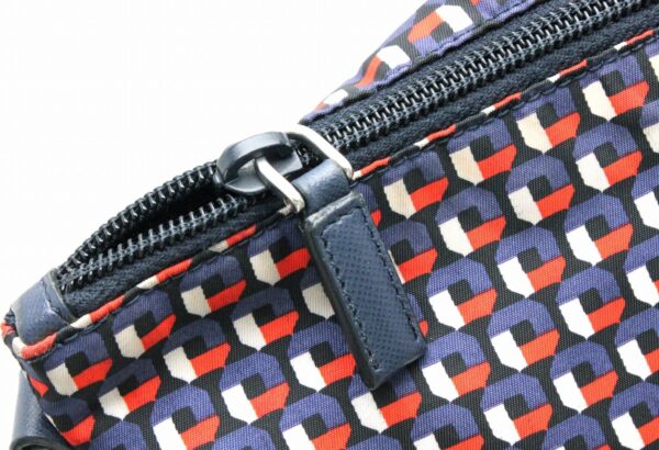 31740860 5 Prada All over Pattern 2way Tote Bag Nylon Leather Blue Red Silver