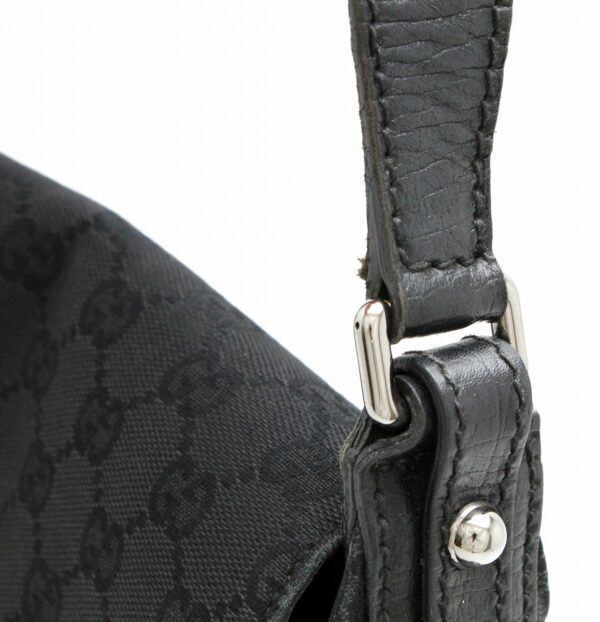 31740923 6 Gucci GG Horsebit Studded Leather Shoulder Bag Black