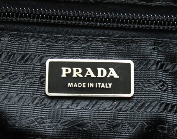 31740936 8 Prada Nylon Shoulder Bag Leather Black Silver