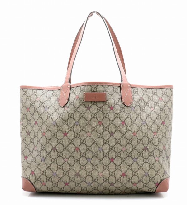 31750594 Gucci GG Supreme Star Tote Shoulder Bag Khaki