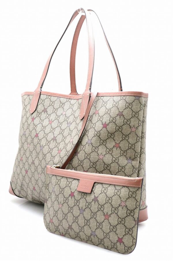 31750594 1 Gucci GG Supreme Star Tote Shoulder Bag Khaki