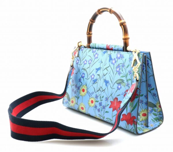 31750987 1 Gucci Nimfair Flora Print Bamboo 2WAY Handbag Multicolor