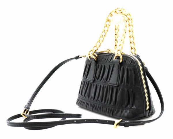 31760253 1 Prada Nappa Gaufre Chain Shoulder Bag Black