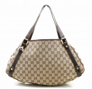 31760297 GUCCI GG Supreme Shoulder Bag Canvas Beige Brown