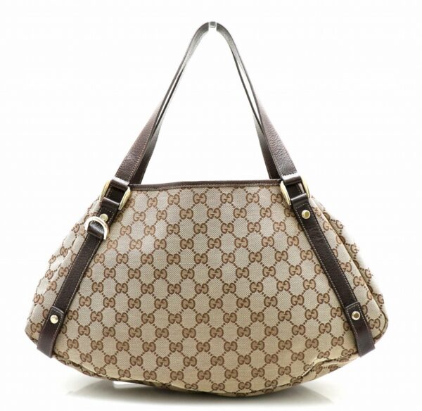 31760297 Gucci GG Tote Shoulder Bag Leather Khaki