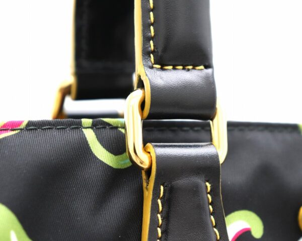 31761354 6 Prada 2WAY Shoulder Bag Floral Nylon Black Multicolor