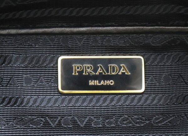 31761354 8 Prada 2WAY Shoulder Bag Floral Nylon Black Multicolor