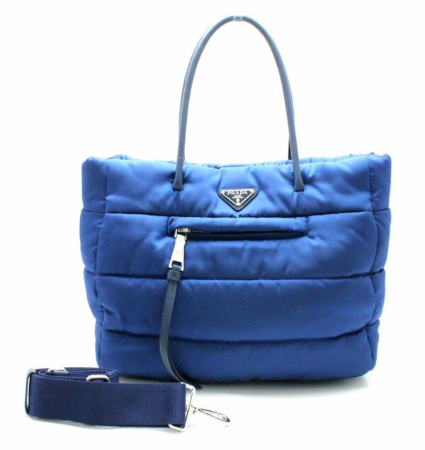 31761411 Prada Bomber 2WAY Tote Bag Nylon Blue