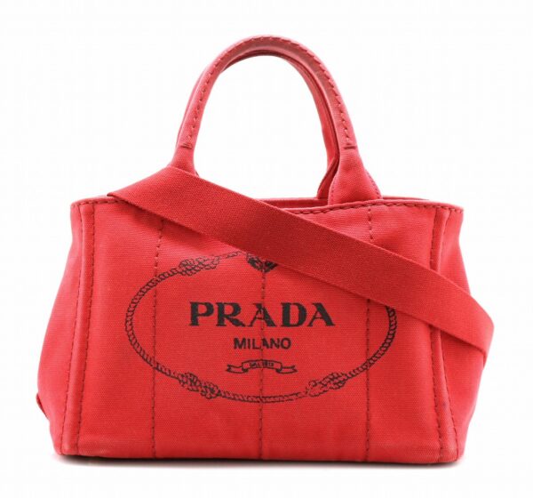 31761494 Prada Canapa 2WAY Tote Bag Red