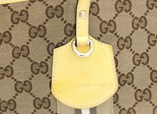 31761701 6 Gucci GG Sherry Line Tote Shoulder Bag Khaki