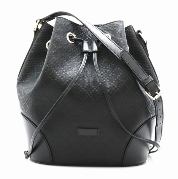 31761767 Gucci Bright Diamante Leather Shoulder Drawstring Bag Black