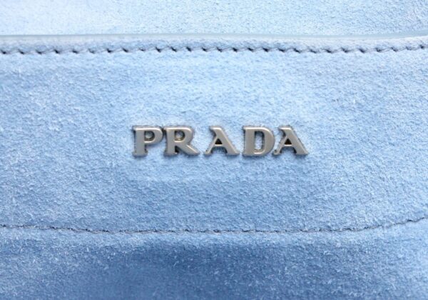 31761879 8 Prada Etiquette Tote Bag Calf Leather Black Light Blue