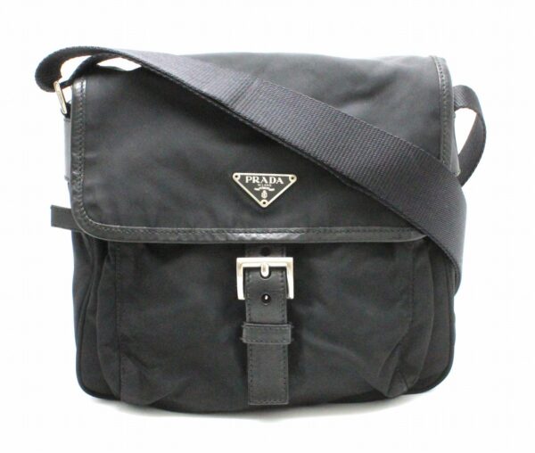 31762436 Prada Nylon Crossbody Bag Black Silver