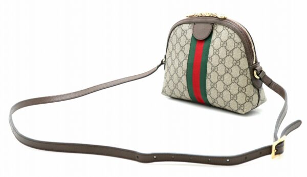 31770344 1 Gucci GG Supreme Ophidia Sherry Line Shoulder Bag Khaki