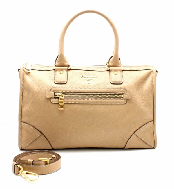 31770349 Prada 2WAY Handbag Leather Beige