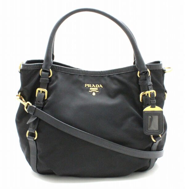 31770352 Prada Nylon 2WAY Shoulder Bag Black