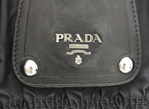 31770408 8 Prada Tessuto Tote Bag Nylon Leather Black Silver