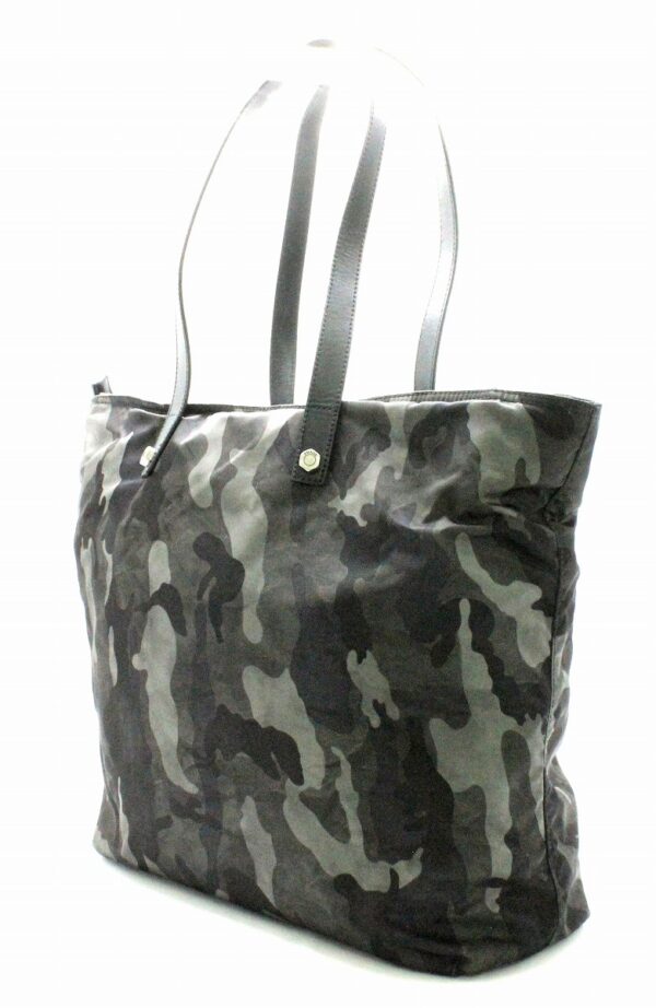 31770421 1 Prada Camouflage Tote Bag Nylon Leather Green Black