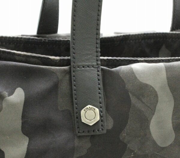 31770421 6 Prada Camouflage Tote Bag Nylon Leather Green Black